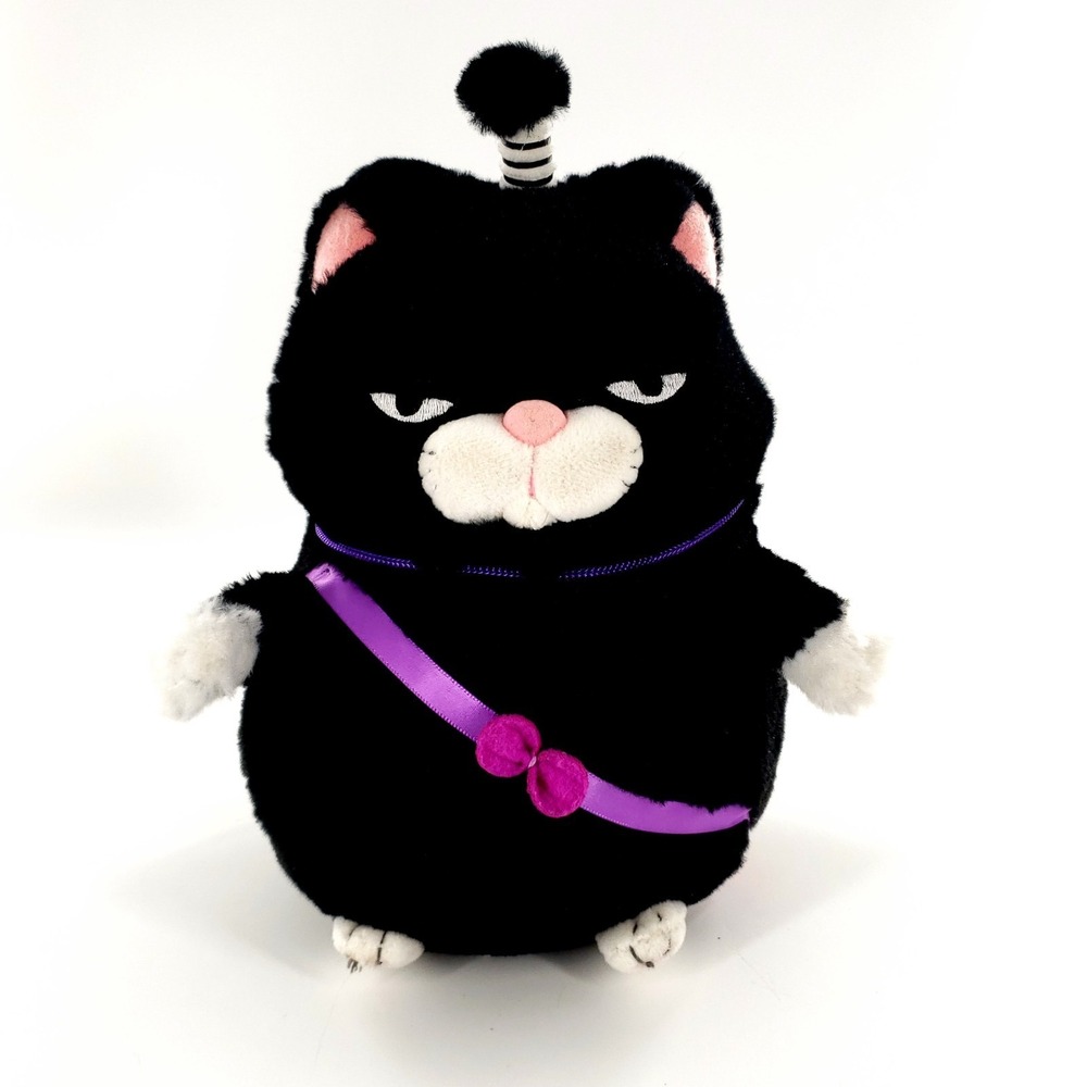 Amuse Kuromame Samurai Cat 8" Plush Toy Stuffed Animal Black